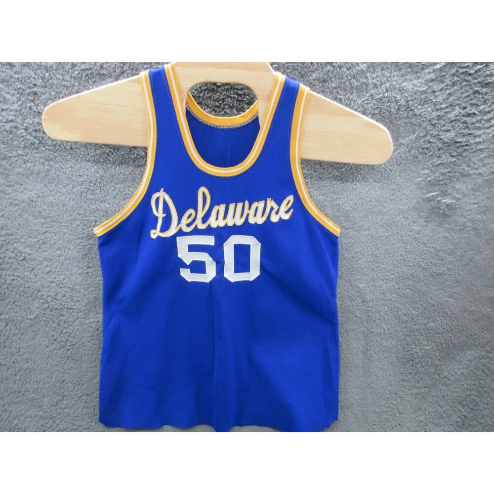 Vintage DELAWARE #50 University Blue Hens (?) Basketball or Track Field Jersey